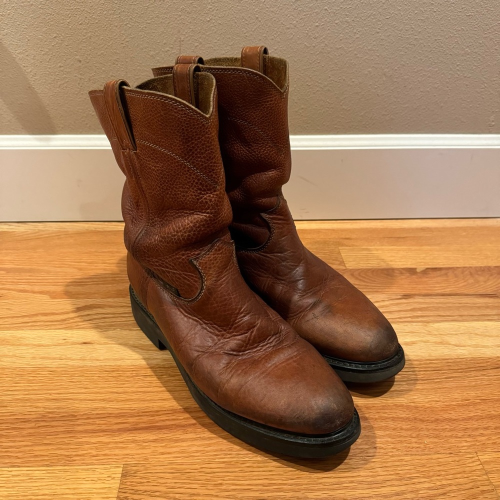Justin Double Comfort Leather Work Boot 4762 10” Brown-10.5D